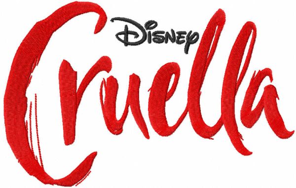 Cruella logo embroidery design