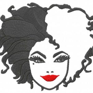 Cruella smiling embroidery design