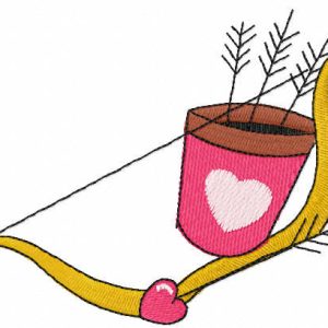 Cupid's bow and arrow embroidery design