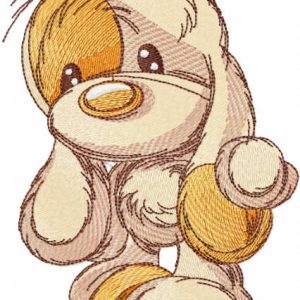 Cute baby dog embroidery design