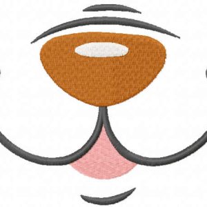 Cute bear nose embroidery design