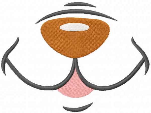 Cute bear nose embroidery design