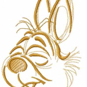 Cute bunny muzzle embroidery design