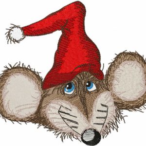 Cute Santamouse embroidery design