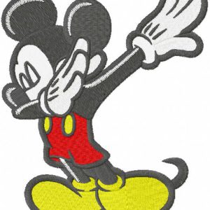 Dabbing Mickey embroidery design