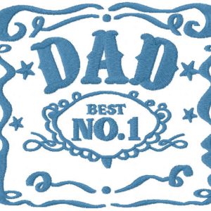 Dad number 1 embroidery design
