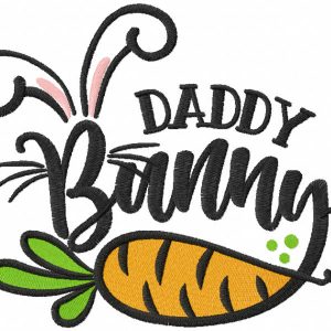 Daddy bunny embroidery design