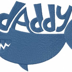 Daddy shark embroidery design