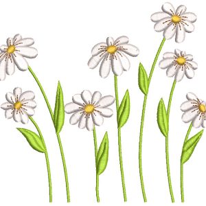 Daisies field embroidery design