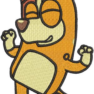 Dancing Bluey Bingo embroidery design