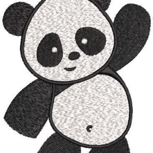 Dancing little panda embroidery design