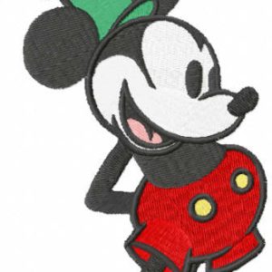 Dancing retro mickey embroidery design