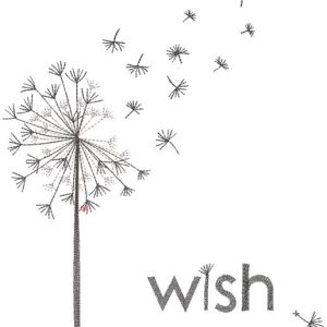 Dandelion flower wish embroidery design