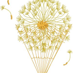 Dandelion hot air balloon embroidery design