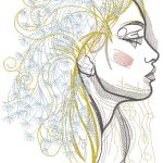 Dandelion lady embroidery design
