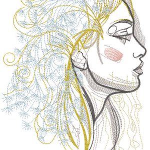 Dandelion lady embroidery design