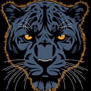 Dark blue panther dark background embroidery design