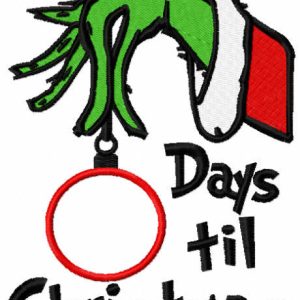 Days til Christmas embroidery design