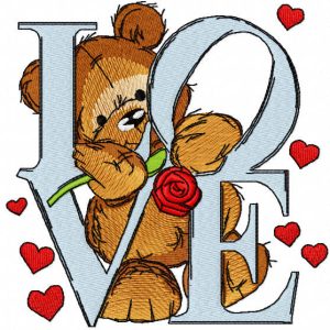 Declaration of love embroidery design