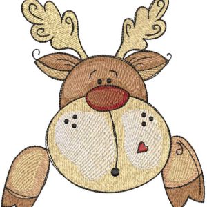 Deer looking at you embroidery design