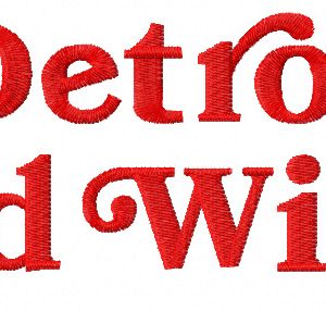 Detroit red wings woodmark logo embroidery design