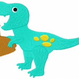 Dinosaur chocolate bunny embroidery design