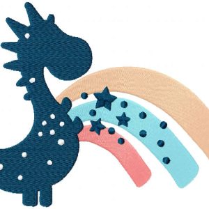Dinosaur star trek embroidery design