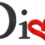 Dior love logo embroidery design