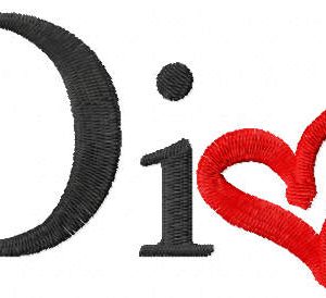 Dior love logo embroidery design