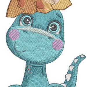 Diplodocus pocket variant embroidery design