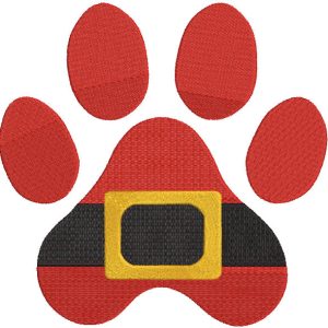 Dog Santa paw embroidery design