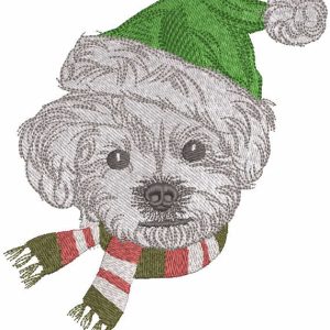 Dog winter outfit embroidery design