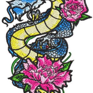 Dragon lily embroidery design