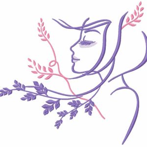 Dreams and wind in her hair embroidery design