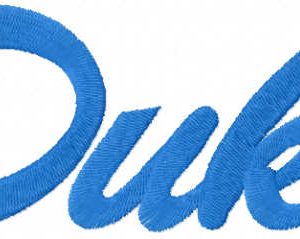 Duke University wordmark script embroidery design