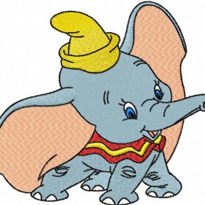 Dumbo playing embroidery design