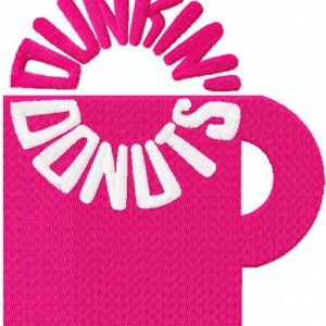 Dunkin donuts cup 1960 logo embroidery design