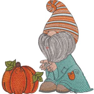 Dwarf found pumpkin embroidery design