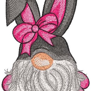 Dwarf in a hare costume embroidery design