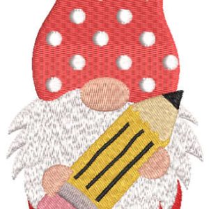 Dwarf with pencil embroidery design