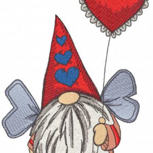 Dwarf with wings and balloon embroidery design