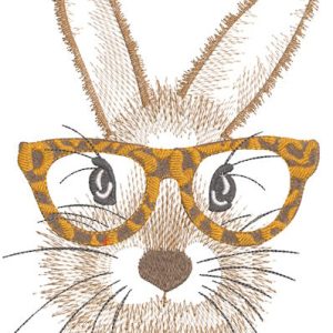 Easter Bunny with Glasses embroidery design