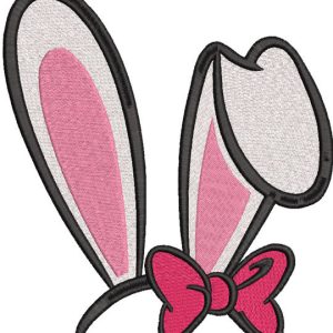 Easter Bunny ears girl embroidery design
