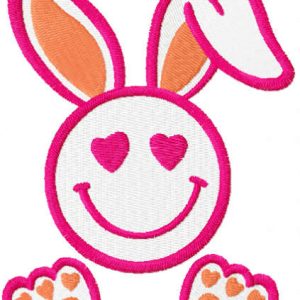 Easter bunny smile embroidery design