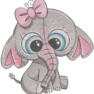 Elephant Mary embroidery design