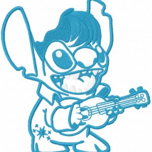Elvis Stitch one colored embroidery design