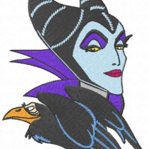 Evil Queen and crow embroidery design