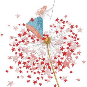 Fairy Star Dandelion embroidery design