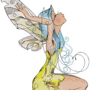 Fairy charming beauty embroidery design