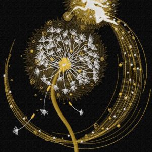 Fairy magic dandelion embroidery design